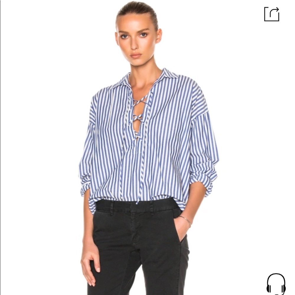 Nili Lotan Shiloh Lace Up Top